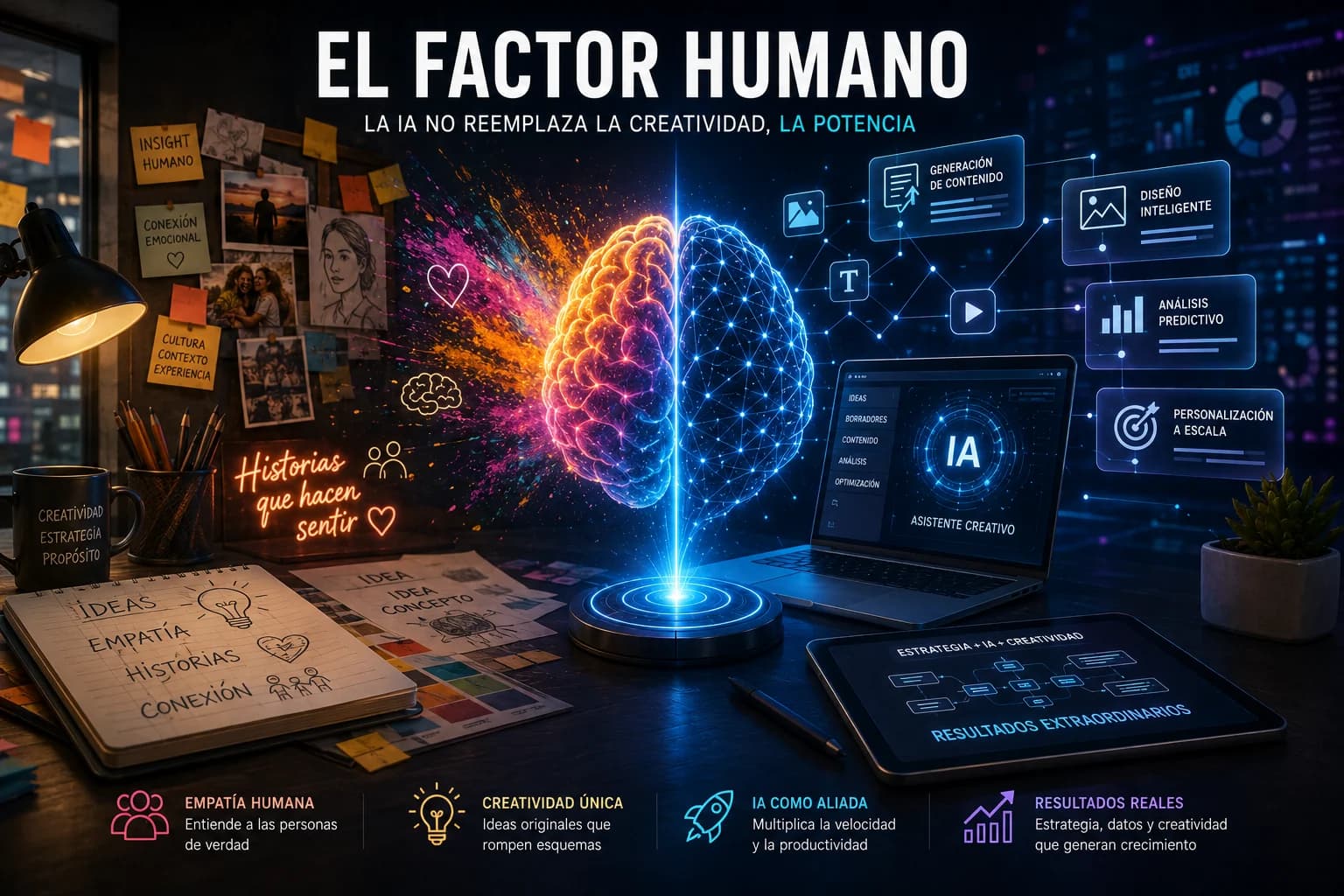 El Factor Humano: Por qué la IA no va a reemplazar a tu equipo creativo (pero un equipo que usa IA sí)
